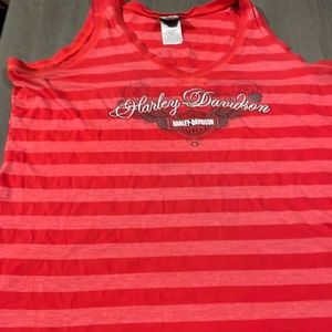 Harley Davidson red striped tank top 1X